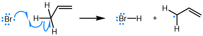 'Fish-hook' arrows represent movement of single electrons.